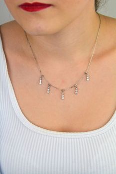 Naszyjnik srebrny 925 Dall’Acqua 🌟 z wiszącymi cyrkoniami 💎, łańcuszek 60 cm. Elegancki, kobiecy dodatek idealny na prezent 🎁 (3).JPG